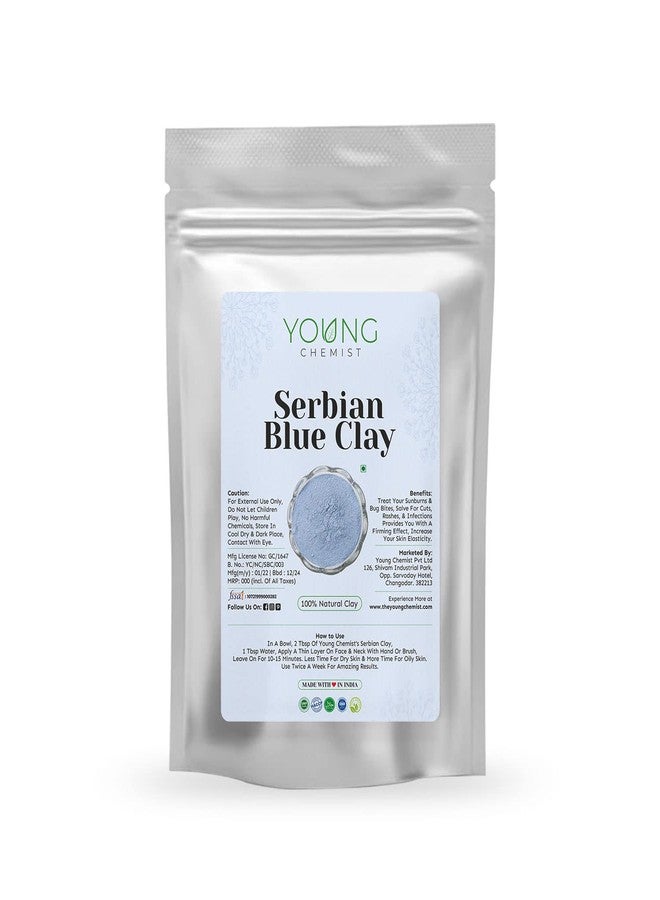 Young Chemist Serbian Blue Clay/Raw, Vegan and Organic/Paraben free/Good for Body,Face and Hair (all Skin Type, Powder Form, Blue, 1 kg) - Image 1