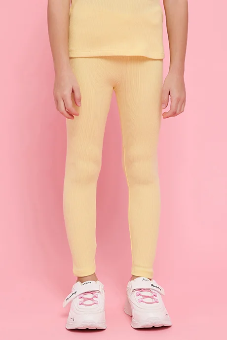 أر أند بي Ribbed Leggings with Elastic Waist
