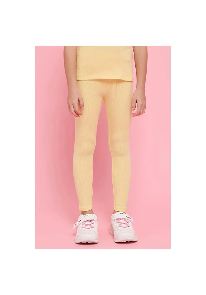 R&b Ribbed Leggings with Elastic Waist