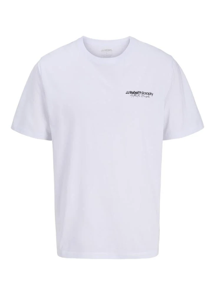 JJ Rebel Text Print Regular Fit Crew Neck T-Shirt