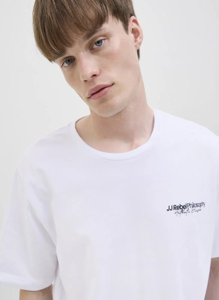 JJ Rebel Text Print Regular Fit Crew Neck T-Shirt
