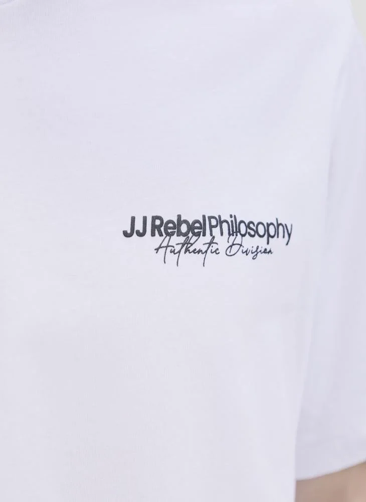 JJ Rebel Text Print Regular Fit Crew Neck T-Shirt
