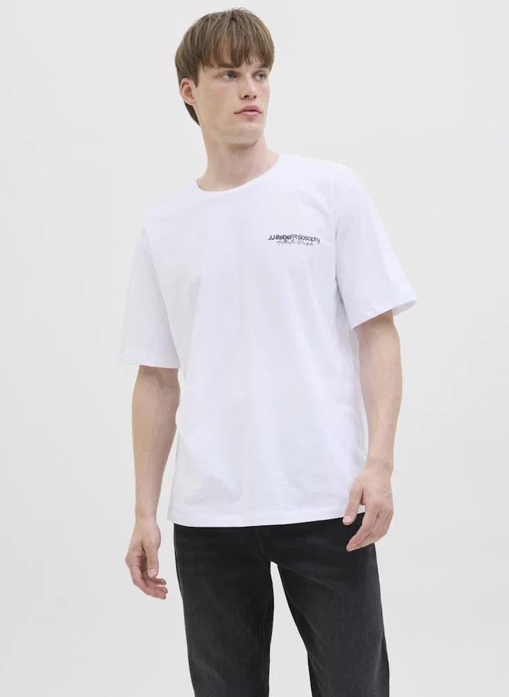 JJ Rebel Text Print Regular Fit Crew Neck T-Shirt