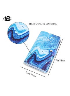 Excefore Credit Card Holder, Business Card Organizer Credit Cards Protector with 96 Card Slots RFID Blocking Business Cards Holder for Managing Your Different Cards to Prevent Loss or Damage (Blue Quicksand)  - Image 3