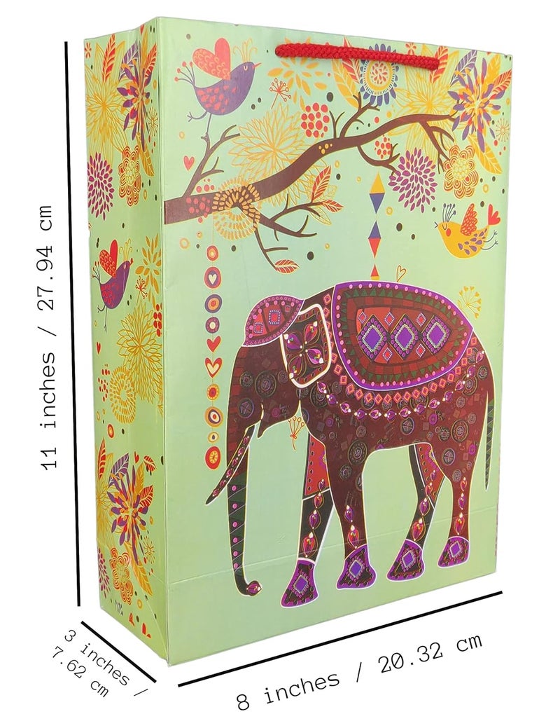 Arrow Paper Bags Elephant Design Gift Bags For Gifting, Weddings, Birthday, Holiday Presents (28Cm X 20 Cm X 7.5 Cm, Pack Of 80),Multi-Coloured - Image 4