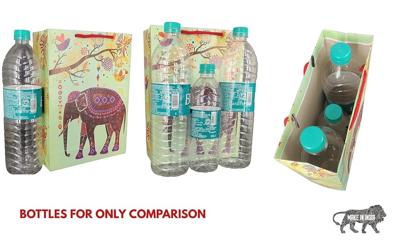 Arrow Paper Bags Elephant Design Gift Bags For Gifting, Weddings, Birthday, Holiday Presents (28Cm X 20 Cm X 7.5 Cm, Pack Of 80),Multi-Coloured - Image 5