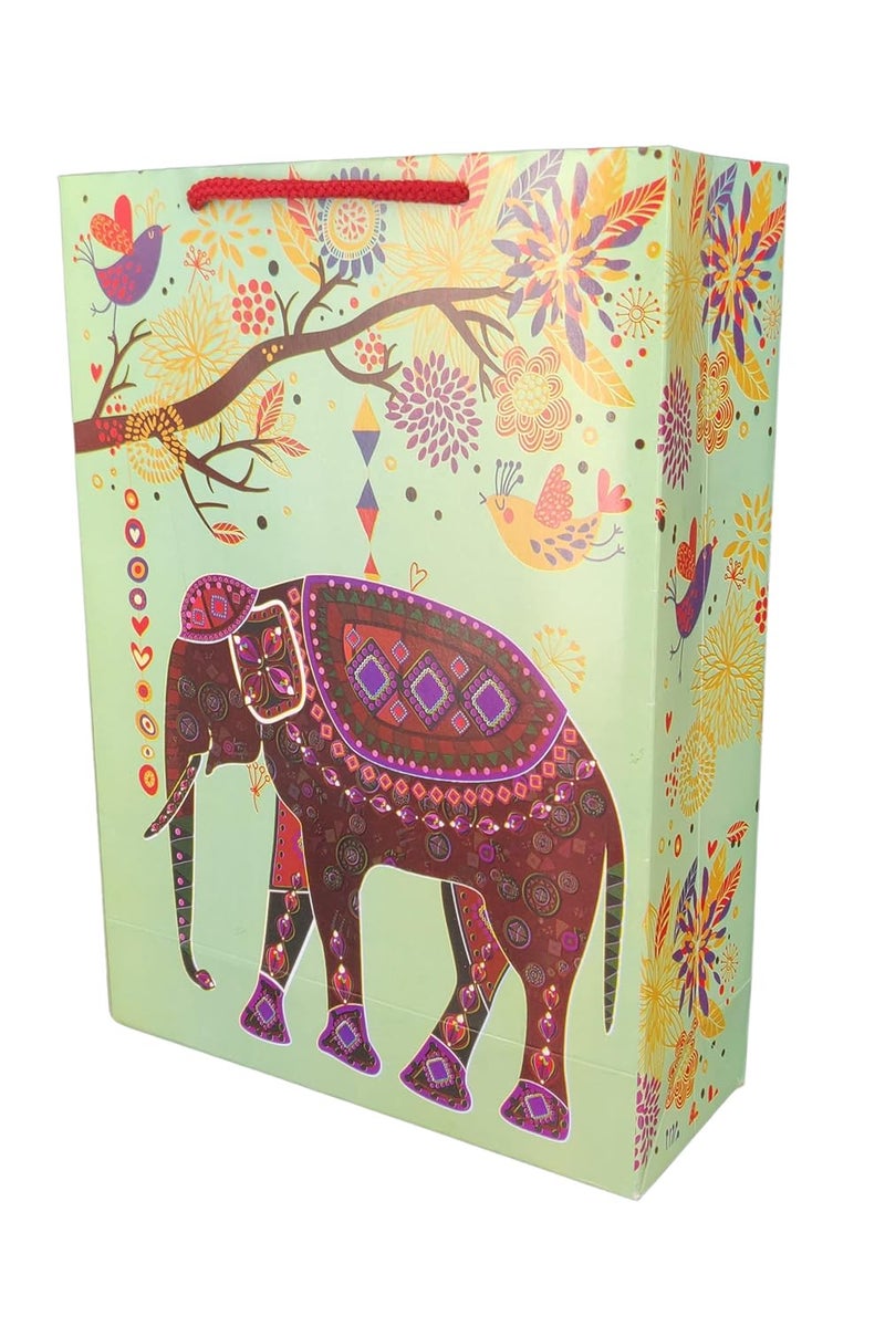 Arrow Paper Bags Elephant Design Gift Bags For Gifting, Weddings, Birthday, Holiday Presents (28Cm X 20 Cm X 7.5 Cm, Pack Of 80),Multi-Coloured - Image 2
