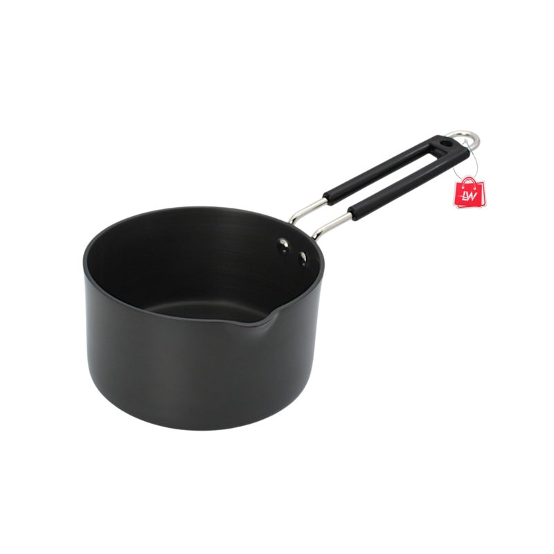 LAZYwindow Hard Anodized Sauce Pan, 1.5 Litre, Black, Induction Base - Image 1