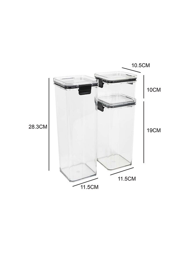 Noon East Set Of 3 Pet Food Storage Container, Large Cereal Container Clear Storage Bin Rice With Lid For Cereal, Flour, Grains 11.5x10.5x28.3cm - Image 2