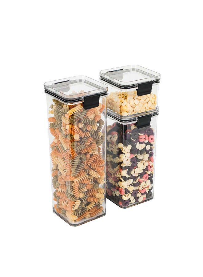 Noon East Set Of 3 Pet Food Storage Container, Large Cereal Container Clear Storage Bin Rice With Lid For Cereal, Flour, Grains 11.5x10.5x28.3cm - Image 1