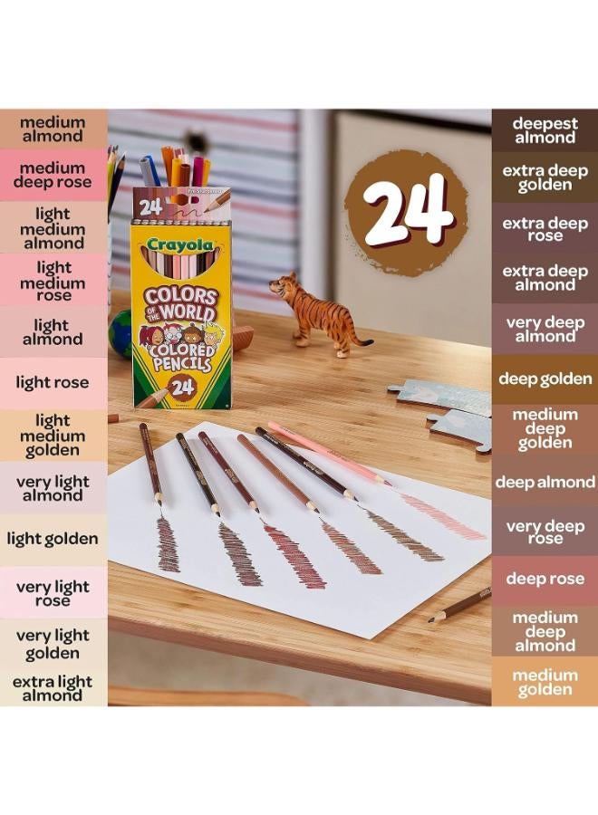 Crayola Colours of the World Coloured Pencils, Pack of 24, Assorted Multicultural Colours in Skin Tones, 68-4607 - Image 2