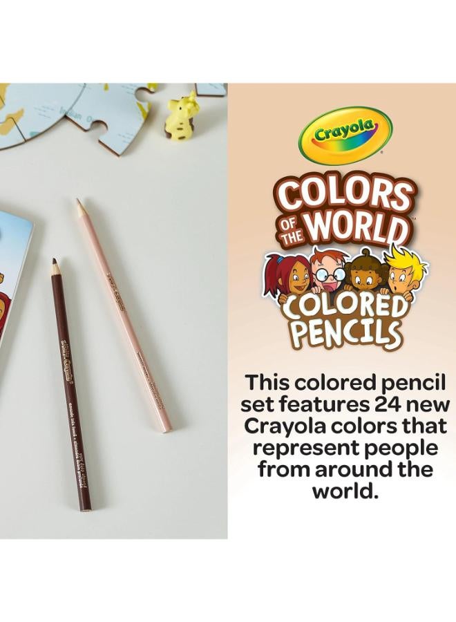 Crayola Colours of the World Coloured Pencils, Pack of 24, Assorted Multicultural Colours in Skin Tones, 68-4607 - Image 4