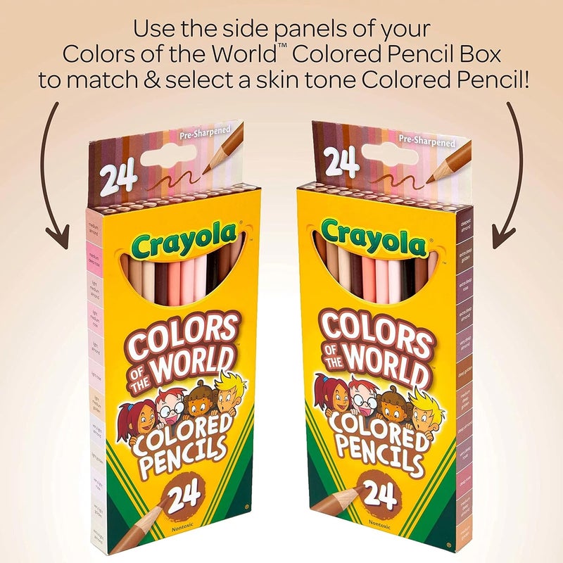 Crayola Colours of the World Coloured Pencils, Pack of 24, Assorted Multicultural Colours in Skin Tones, 68-4607 - Image 5