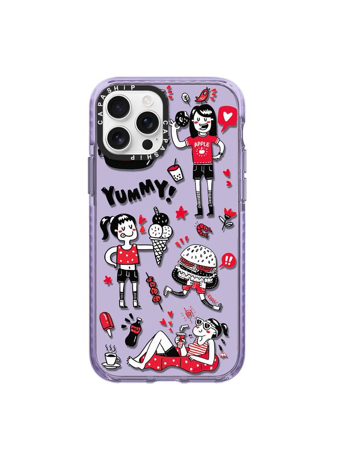 جراب هاتف بتغطية كاملة بنمط توضيحي بسيط لهاتف iPhone 14 Pro (إجازة صيفية ب)