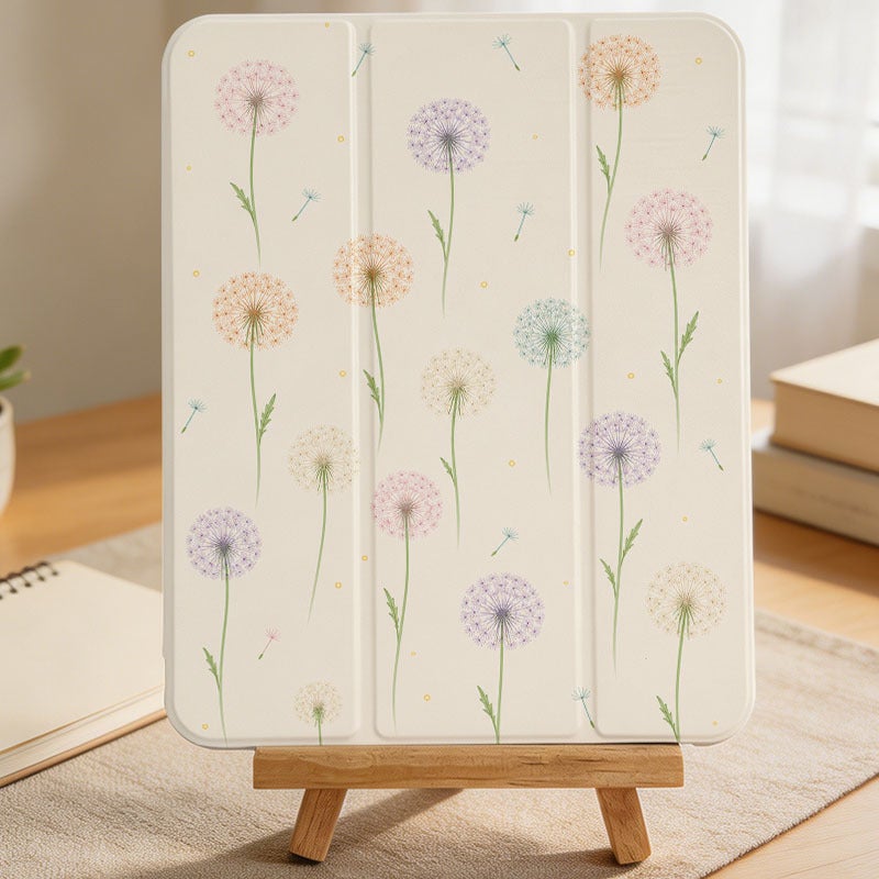 Tablet Case for iPad, Pastel Dandelion Puffs, iPad Clear Cover for Mini Air Pro 4 5 6 7 8 9 10 11 12, Suitable for 7.9 8.3 9.7 10.2 10.5 10.9 11 12.9 13 inch Acrylic Clear Shockproof Protective with Stand - Image 4