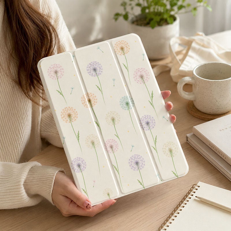 Tablet Case for iPad, Pastel Dandelion Puffs, iPad Clear Cover for Mini Air Pro 4 5 6 7 8 9 10 11 12, Suitable for 7.9 8.3 9.7 10.2 10.5 10.9 11 12.9 13 inch Acrylic Clear Shockproof Protective with Stand - Image 5