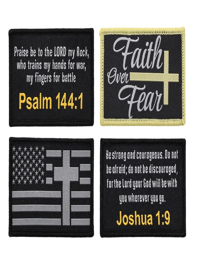 Great 1 Christian Military Morale Applique 4-Pack Patch Set, Woven, Hook & Loop Fastener/Backing, Tactical Accessory for Clothing-Jackets-Hats-Backpacks - Image 1