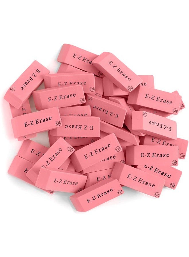 Ultimate Stationery Pink Erasers, Erasers for Kids, Rubber Eraser, 24 Count, Erasers Bulk for School Supplies, Art, and Office Use - Image 2