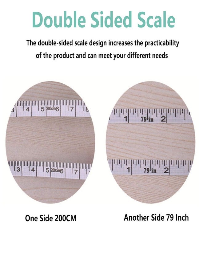 DFsucces 3 Pack Soft Sewing Tape Measure for Body Measuring, 79 Inchs Mini Measurement Tape,Premium Retractable Fabric and Cloth Tape Measure, Handy (Pink/Green/Blue) - Image 2