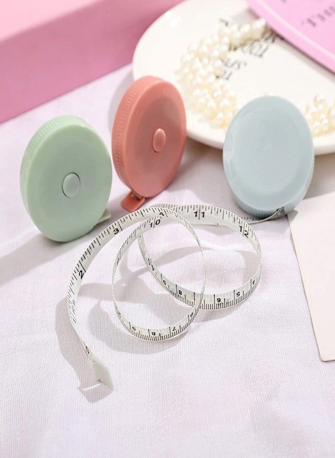 DFsucces 3 Pack Soft Sewing Tape Measure for Body Measuring, 79 Inchs Mini Measurement Tape,Premium Retractable Fabric and Cloth Tape Measure, Handy (Pink/Green/Blue) - Image 5