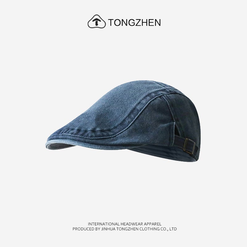 Vintage Denim Forward Hat Women''s Big Head Japanese British Octagonal Paintsman Hat Fashionable All-match New Newsboy Hat for Men - Image 5
