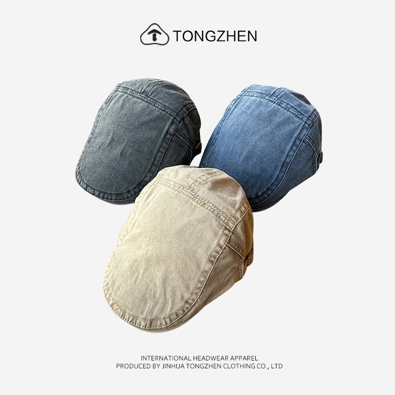 Vintage Denim Forward Hat Women''s Big Head Japanese British Octagonal Paintsman Hat Fashionable All-match New Newsboy Hat for Men - Image 4