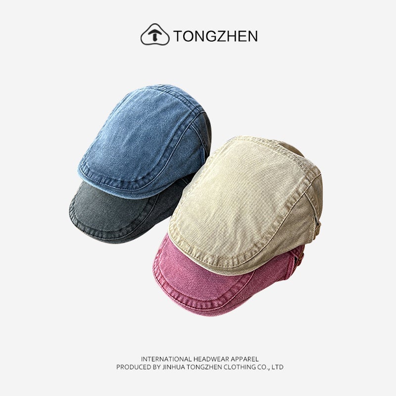 Vintage Denim Forward Hat Women''s Big Head Japanese British Octagonal Paintsman Hat Fashionable All-match New Newsboy Hat for Men - Image 3