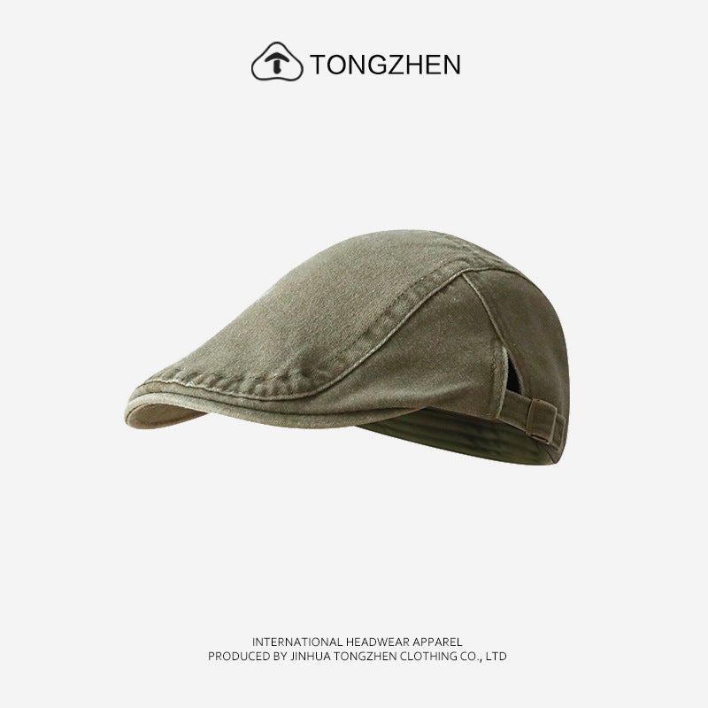 Vintage Denim Forward Hat Women''s Big Head Japanese British Octagonal Paintsman Hat Fashionable All-match New Newsboy Hat for Men - Image 1
