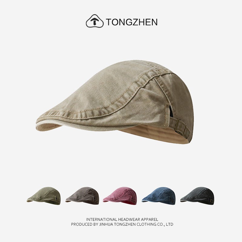 Vintage Denim Forward Hat Women''s Big Head Japanese British Octagonal Paintsman Hat Fashionable All-match New Newsboy Hat for Men - Image 2