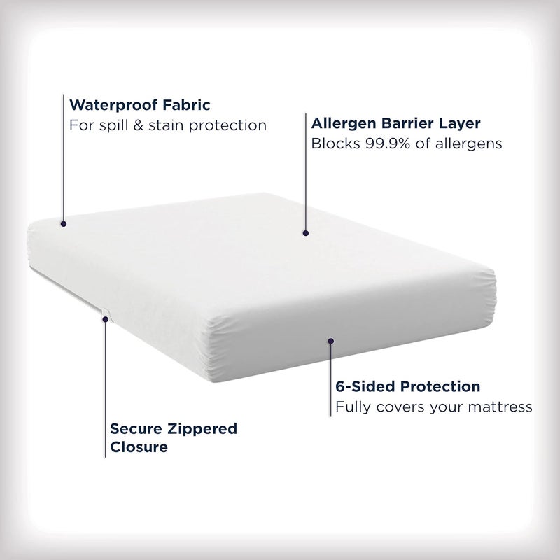 Aller-Ease Waterproof Allergy Protection Zippered Mattress Protector, Twin - Image 3