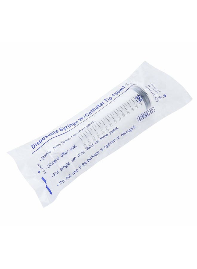 A AKRAF 5 Pack 150ml Reusable Plastic Syringe Individually Packaged for Scientific Labs and Dispensing Long-term Multiple Uses - Image 4