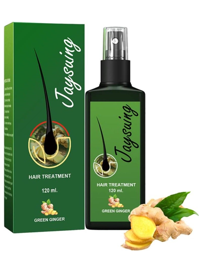 Jaysuing بخاخ سيروم إعادة نمو الشعر، بخاخ الزنجبيل الأخضر لإعادة نمو الشعر، بخاخ جروث بلس المغذي بالزنجبيل، بخاخ جرو ناتشر جينجيرول لنمو الشعر، بخاخ جروث بلس بالزنجبيل (1 زجاجة) 120 مل - Image 1