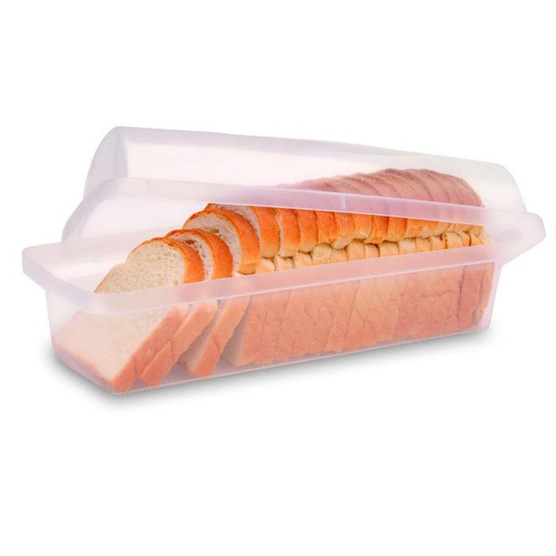 Tribello Bread Container Storage Box Clear Plastic, Homemade Loaf Bread Keeper, Bread Box Holder For Countertop, Tabletop Bread Cover - 2 Pack - BPA Free