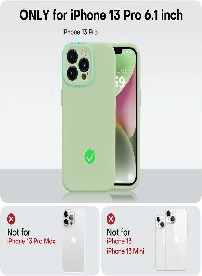 Vooii Compatible with iPhone 13 Pro Case, Liquid Silicone Upgrade [Camera Protection] [Soft Anti-Scratch Microfiber Lining] Shockproof Phone Case for iPhone 13 Pro 6.1 inch - Matcha - Image 5