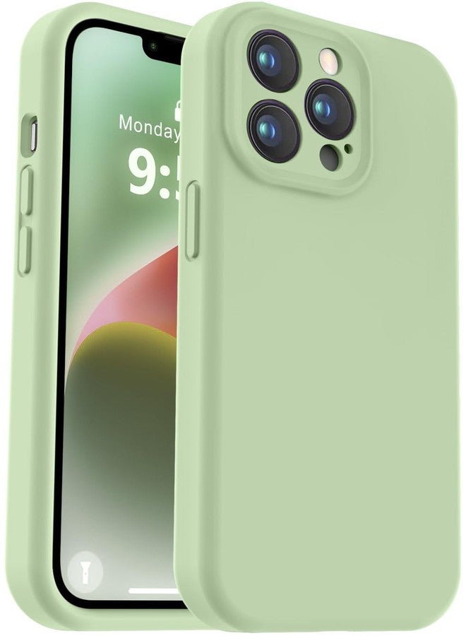 Vooii Compatible with iPhone 13 Pro Case, Liquid Silicone Upgrade [Camera Protection] [Soft Anti-Scratch Microfiber Lining] Shockproof Phone Case for iPhone 13 Pro 6.1 inch - Matcha - Image 1
