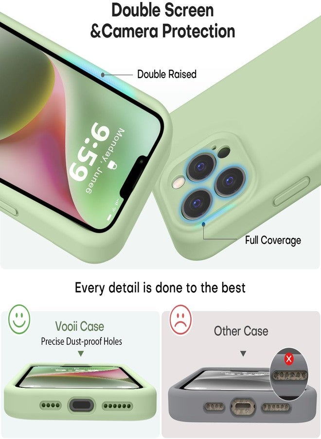 Vooii Compatible with iPhone 13 Pro Case, Liquid Silicone Upgrade [Camera Protection] [Soft Anti-Scratch Microfiber Lining] Shockproof Phone Case for iPhone 13 Pro 6.1 inch - Matcha - Image 3