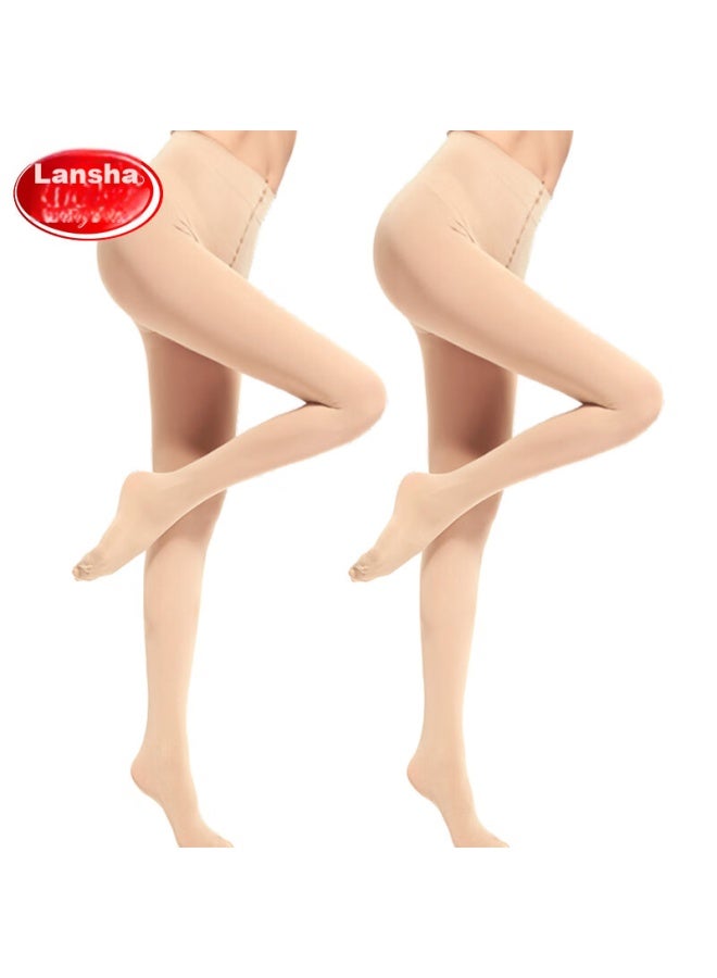 LANG SHA Langsha Silk Stockings, Velvet, Extra Large, Wide Fit, Plus Size, Double Padded, Bare Leg Effect, Pantyhose, Spring And Summer, Flesh Color, Base Layer Socks For Women - Image 3