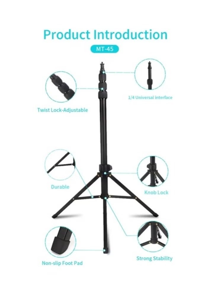 JMARY MT-45 Cell Phone Clip Camera Mount Holder Telescopic Selfie Stick Outdoor Tripod Stand - Image 2