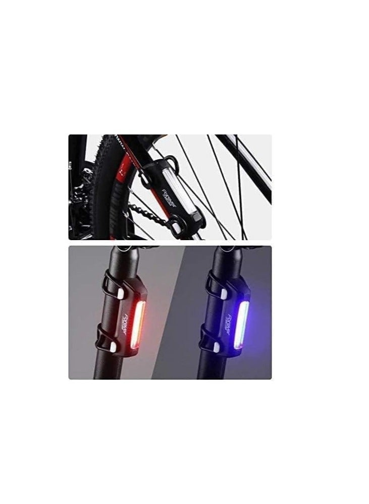 Rechargeable LED Bike Tail Light USB Charging Red & Blue Light Modes - Image 2