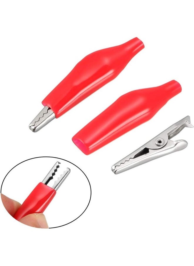 melfi 10Pcs Insulated Alligator Clips- Crocodile Electrical Clamp For Testing Probe Meter Black/Red  - Image 3