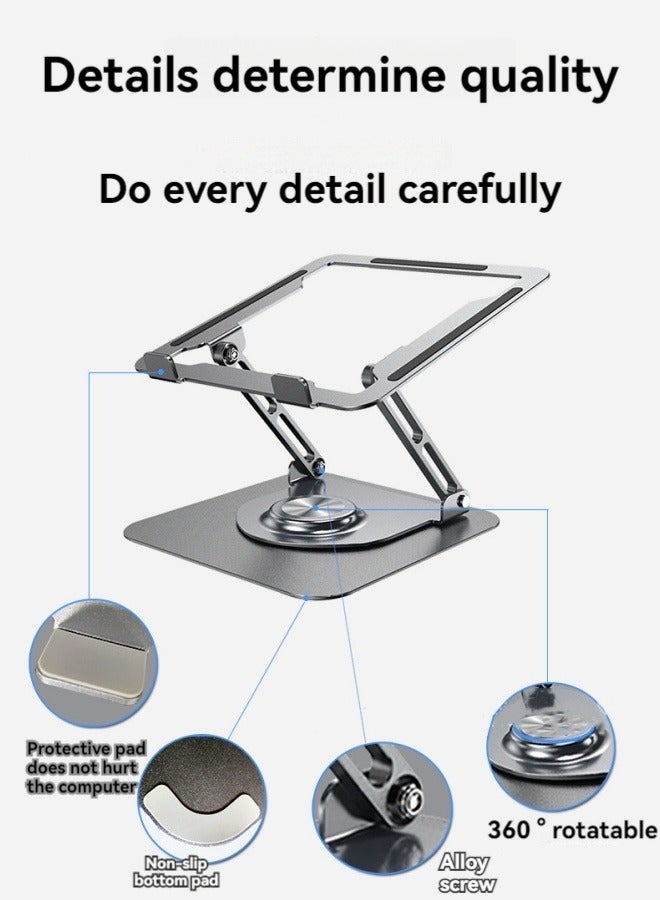 M MIAOYAN New folding reading stand aluminum alloy lifting laptop cooling stand tablet rotating folding stand  - Image 4