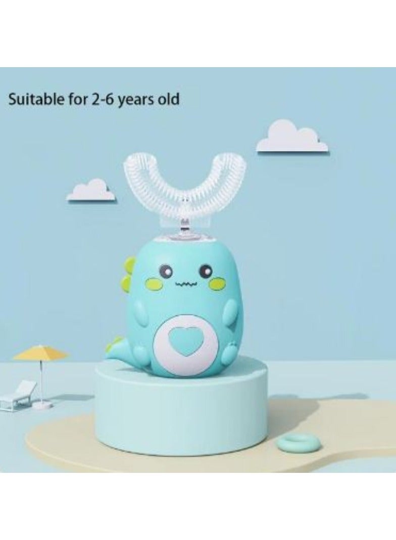 ارواق U شكل فرشاة الأسنان الكهربائية للأطفال 360 درجة التلقائي قابلة للشحن فرشاة أسنان سونيك سيليكون فرشاة الأسنان الكرتون الذكية - Image 1