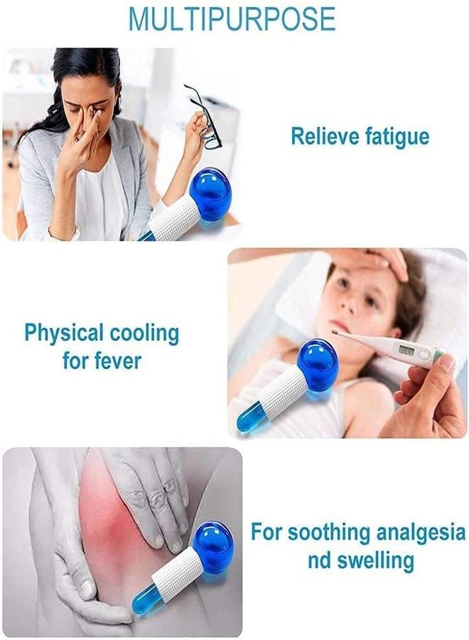 VMITRA Pack of 2 ; Facial Ice Globe Rollers Smart Cool Face Roller Balls Facial Massage Tools for Neck,Eye Circle Depuffs Swollen Under Eyes Reduces Wrinkles & Pores Provides Soothing Firm Skin - Image 3