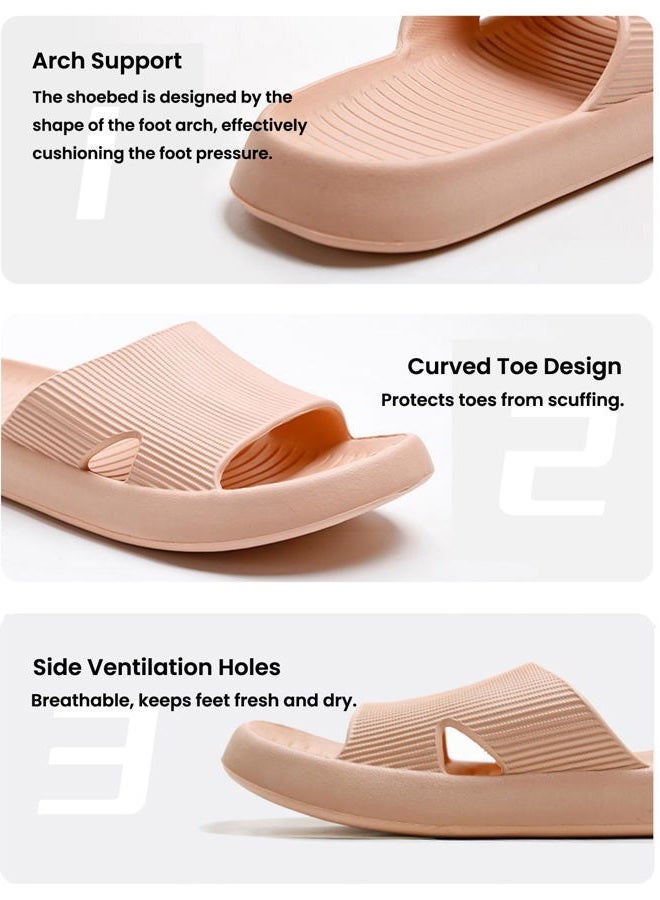 Anmerl Shower Shoes for Men and Women, Soft Comfortable House Slippers, Ultra Light Quick Drying Non Slip Bathroom Indoor Outdoor Slides Sandals, Black, 6-7 Women/5-6 Men - Image 5