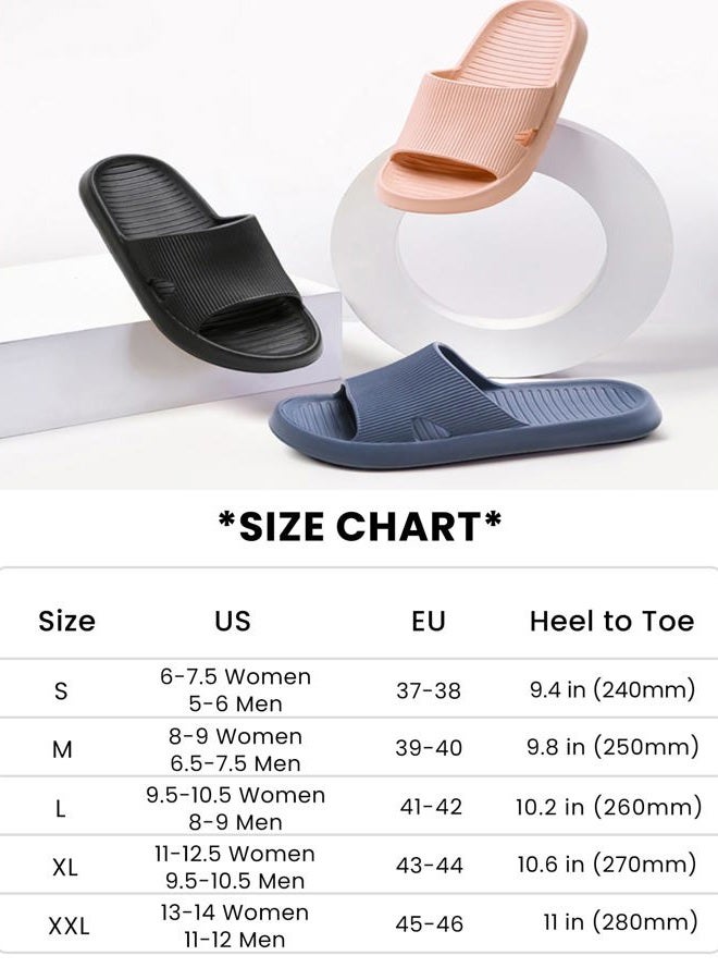 Anmerl Shower Shoes for Men and Women, Soft Comfortable House Slippers, Ultra Light Quick Drying Non Slip Bathroom Indoor Outdoor Slides Sandals, Black, 6-7 Women/5-6 Men - Image 2