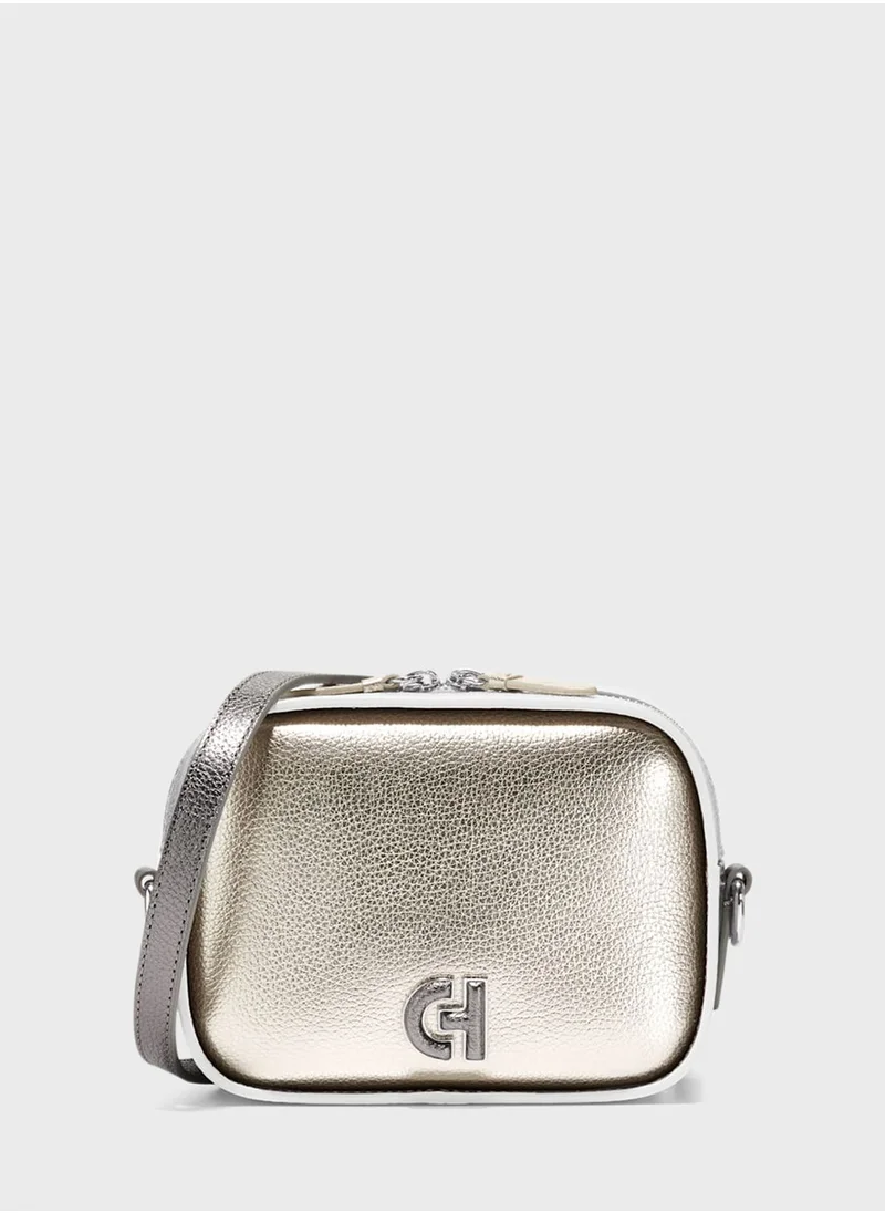 COLE HAAN Logo Detailed Zip Over Crossbody