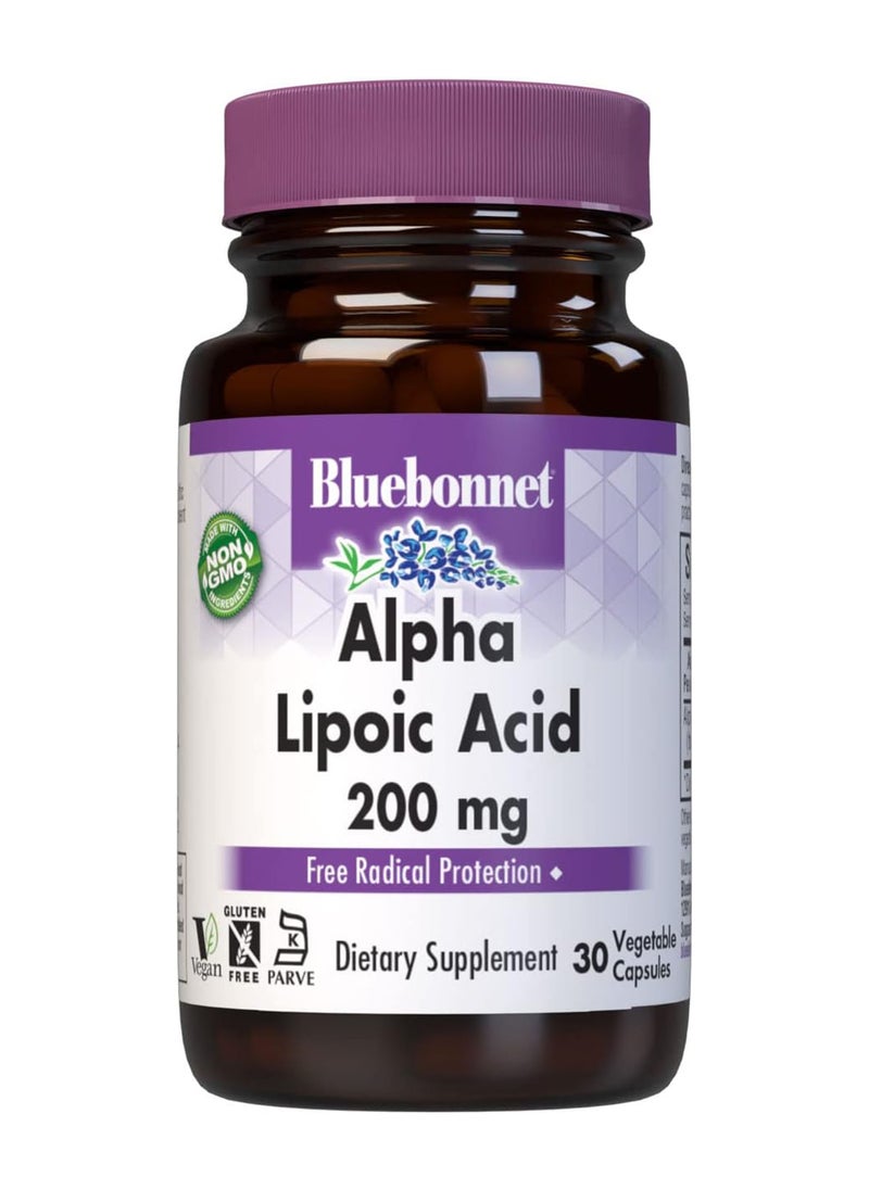 Blue Bonnet Alpha Lipoic Acid 200 Mg Vegetable Capsules 30 Ct  - Image 1