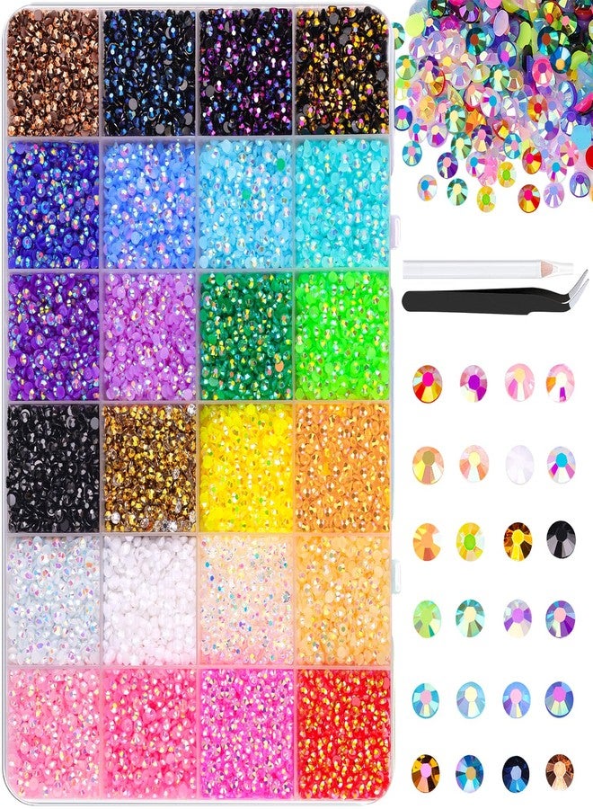 TINKRSTUFF 32000Pcs Resin Rhinestones for Crafting with Tweezers, Mixed-Color 3mm Non Hotfix Flatback Gems, Bedazzling Crystal for DIY Crafts Clothing Tumblers Mugs Shoes Fabric Decor Nail Art Makeup - Image 1
