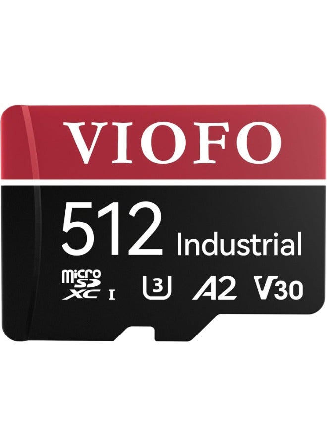 Viofo 512GB Industrial Grade microSD Card, U3 A2 V30 High Speed Memory Card with Adapter, Support Ultra HD 4K Video Recording - Image 1