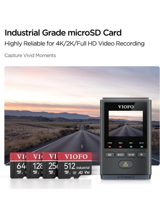 Viofo 512GB Industrial Grade microSD Card, U3 A2 V30 High Speed Memory Card with Adapter, Support Ultra HD 4K Video Recording - Image 3